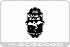 Dragon Blood Potion Bottle Label Halloween Witch SVG PNG Product Image 1