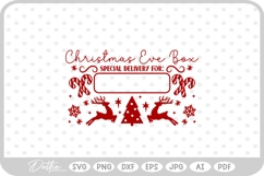 Christmas Eve Box Sticker Name Festive Gift SVG PNG DXF Product Image 1