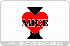 I Love Mice Pets Animals SVG PNG DXF Product Image 1