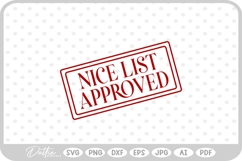 Nice List Approved Christmas Santa Gift Sticker Stamp SVG Product Image 1