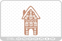Gingerbread House Christmas Winter Festive SVG PNG DXF Product Image 1
