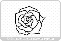 Rose Flower SVG PNG DXF Product Image 1