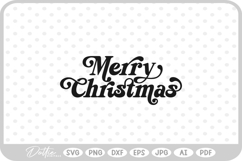 Merry Christmas Script Text Snowflake SVG PNG DXF Product Image 1