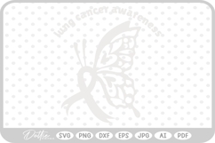 Lung Cancer Awareness Ribbon Survivor Butterfly SVG PNG Product Image 1