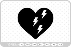 Lightning Bolt Heart SVG PNG DXF Product Image 1