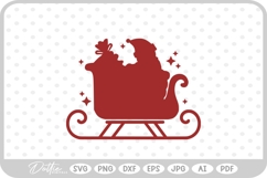 Christmas Santa Sleigh Reindeer Gifts Eve Winter SVG PNG DXF Product Image 1