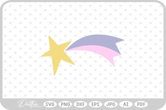 Star Shooting Shape Sky Night Space SVG PNG DXF Product Image 1