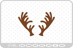 Reindeer Buck Stag Deer Antler Christmas Santa SVG PNG DXF Product Image 1