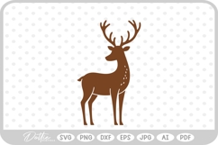 Reindeer Christmas Sleigh Santa Festive SVG PNG DXF Product Image 1