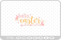 Hello Easter Bunny Quote Spring Script SVG PNG DXF Product Image 1