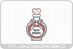 Love Potion Heart Shaped Bottle Valentine's Day SVG PNG DXF Product Image 1