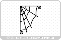 Spider Web Cobweb Corner Halloween Spooky Season SVG PNG DXF Product Image 1