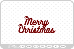 Merry Happy Christmas Script Text Snowflake SVG PNG DXF Product Image 1