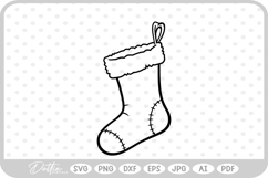 Christmas Stocking Fireplace Gifts Santa SVG PNG DXF Product Image 1