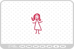 Stick Person Man Woman Doodle Sketch SVG PNG DXF Product Image 1