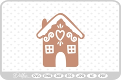 Gingerbread House Christmas Winter Festive SVG PNG DXF Product Image 1