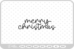 Merry Christmas Script Text Snowflake SVG PNG DXF Product Image 1