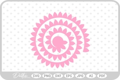 Rolled 3d Flower Template SVG PNG DXF Product Image 1