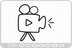Doodle Sketch Video Camera Hand Drawn SVG PNG DXF Product Image 1