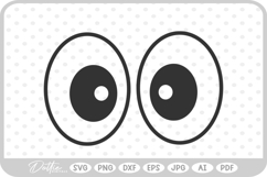 Cartoon Eyes Funny Emoji Eyeballs Character SVG PNG DXF Product Image 1