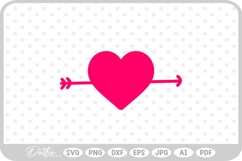 Heart with Arrow SVG PNG DXF Product Image 1