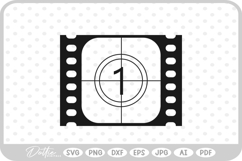 Number 1Film Movie Reel Tape SVG PNG DXF Product Image 1