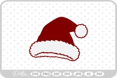 Santa Claus Hat Christmas Festive SVG PNG DXF Product Image 1