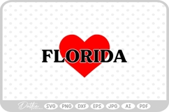 Florida Heart USA State America SVG PNG DXF Product Image 1