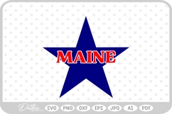 Maine Star USA State America SVG PNG DXF Product Image 1