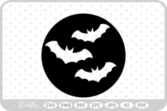 Bats in Moon SVG PNG DXF Product Image 1