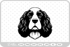 Spaniel Cocker Springer Dog Puppy Pet Head SVG PNG DXF Product Image 1