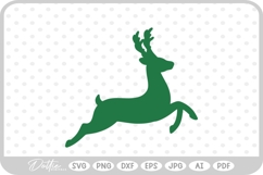 Deer Buck Stag Antlers Christmas Reindeer Winter SVG PNG Product Image 1