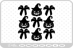 Halloween Bow Ghost Pumpkin Cute Bat Spooky Fall SVG PNG DXF Product Image 1