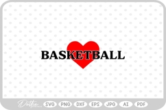 Love Basketball Sports Heart SVG PNG DXF Product Image 1