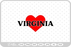 Virginia Heart USA State America SVG PNG DXF Product Image 1