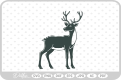 Reindeer Christmas Sleigh Santa Festive SVG PNG DXF Product Image 1