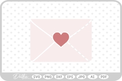 Love Letter Heart Envelope Heart Stamp Doodle SVG PNG DXF Product Image 1