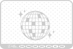 Disco Groovy Ball Party Glitter Sparkle Dance SVG PNG DXF Product Image 1