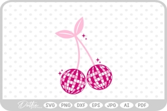 Cherry Disco Ball Party Glitter Sparkle Dance SVG PNG DXF Product Image 1