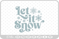 Let It Snow Christmas Winter Quote Text Script SVG PNG DXF Product Image 1