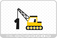 Crane Truck Age 1 Construction Vehicle SVG PNG DXF Product Image 1