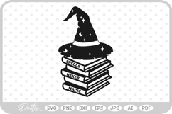 Halloween Witch Books SVG PNG DXF Product Image 1