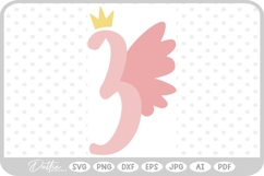 Fairy Princess Birthday Three SVG PNG DXF Product Image 1