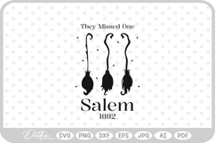 Salem They Missed One Witch Halloween Hat Broom SVG PNG DXF Product Image 1