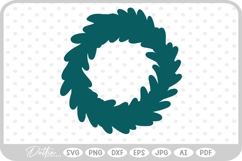 Festive Christmas Wreath Bow Bells Winter SVG PNG DXF Product Image 1
