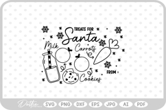 Plate For Santa Reindeers Christmas Eve Milk Cookies SVG PNG Product Image 1