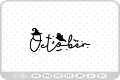 October Words Text Halloween Spooky SVG PNG DXF Product Image 1