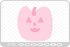 Pink Pumpkin Jack o Lantern Halloween SVG PNG DXF Product Image 1