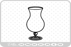 Hurricane Drinking Cocktail Glass Goblet SVG PNG DXF Product Image 1