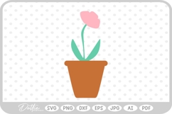 Potted Pot Plant Flower SVG PNG DXF Product Image 1